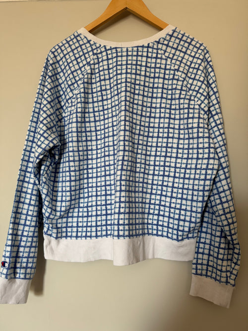 Champion Women’s Medium Check Plaid Crop Crew Neck Top