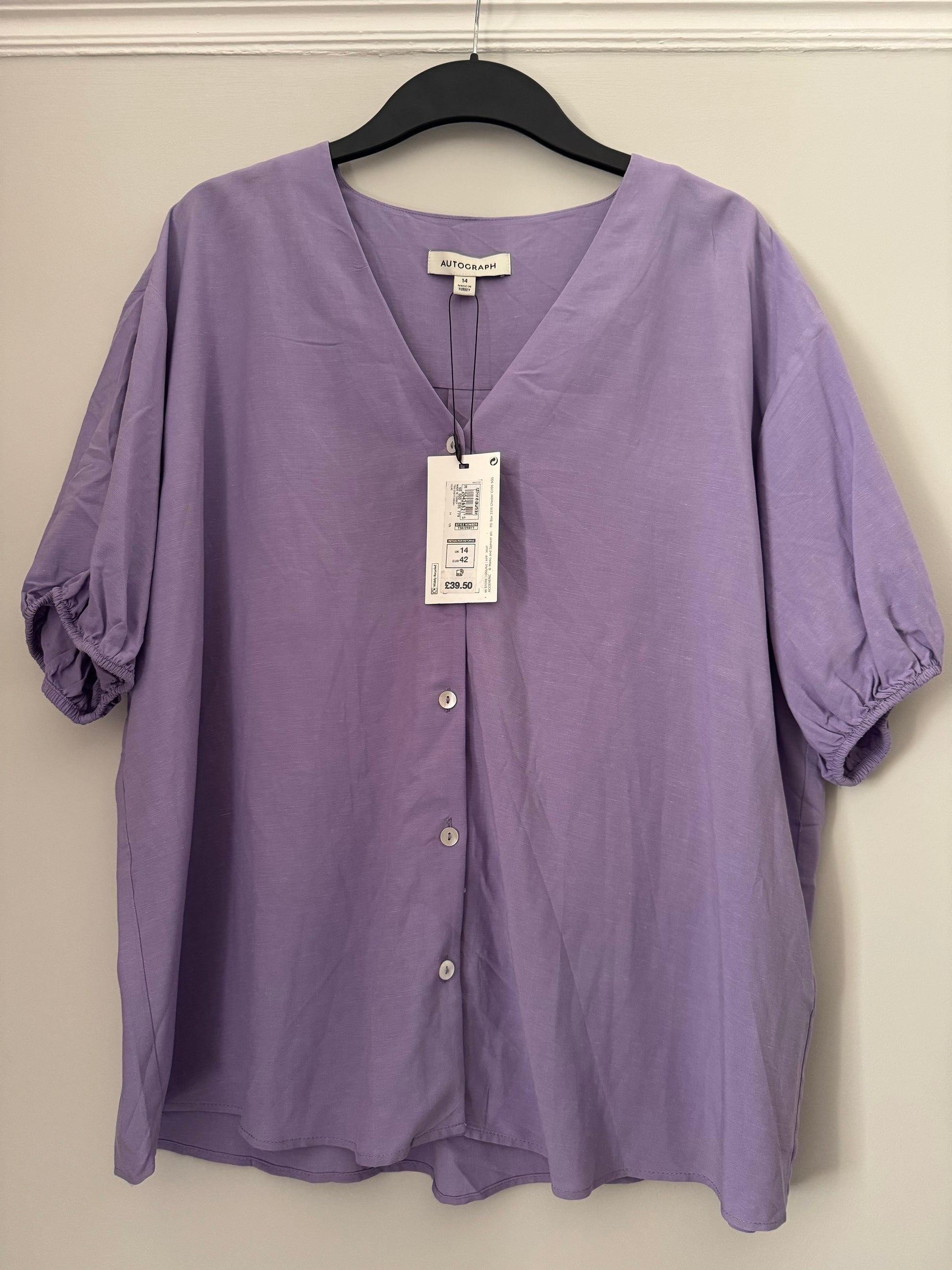 M&S Autograph Lilac Lightweight Blouse / Top