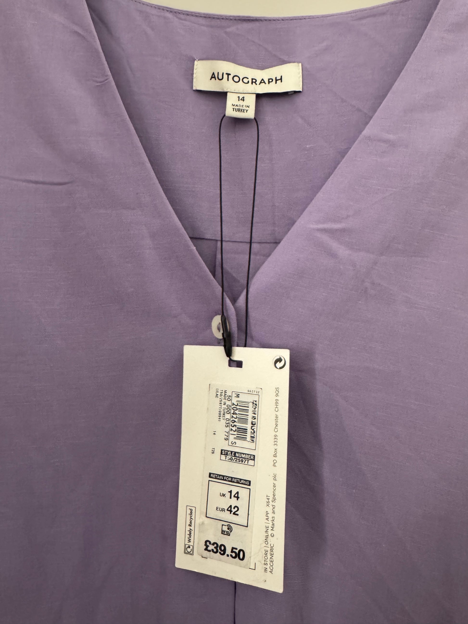M&S Autograph Lilac Lightweight Blouse / Top